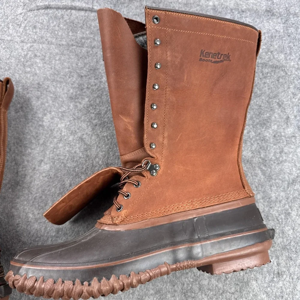 Kenetrek Boots Mens Size 14 Brown Leather Rubber Snow Waterproof Thinsulate